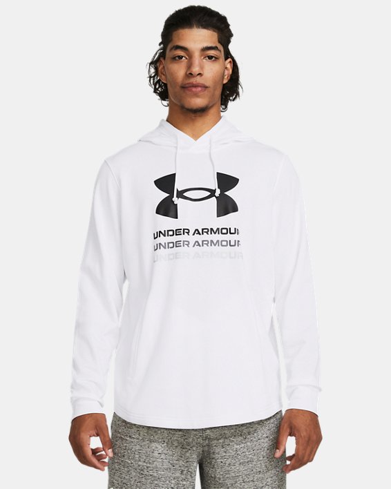 Men's UA Rival Terry Graphic Hoodie, White, pdpMainDesktop image number 0